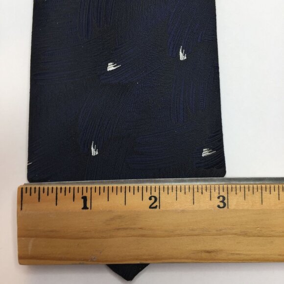 Bernie of California Mens Tie Necktie Navy Blue White Gold Sparkles Formal - Picture 9 of 9